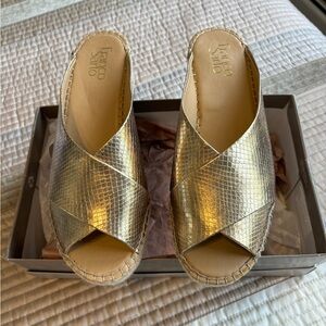 Franco Sarto Gold Polina Sandals, 8M - NEW!